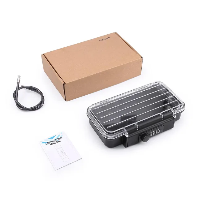 Portable Safe Box Travel Safe Box Large Capacity Security Lockbox Code Waterproof Key Lock Box with Removable Cable Handle 6