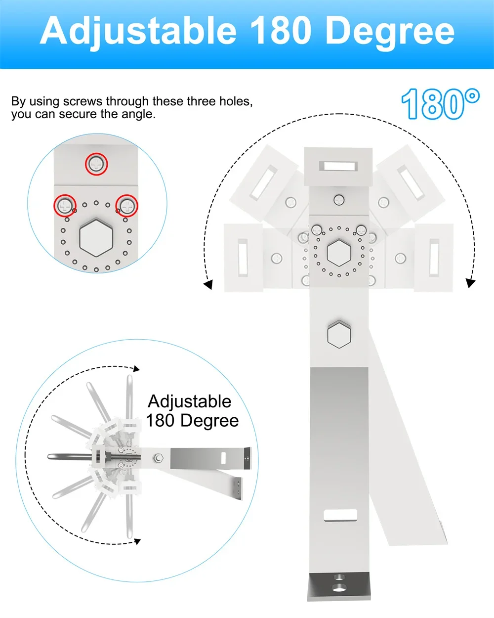 Antenna Mount, Stainless Steel Universal Heavy Duty Wall Mount for TV Antenna,Access Point,Wireless Bridge,Adjustable 180 Degree