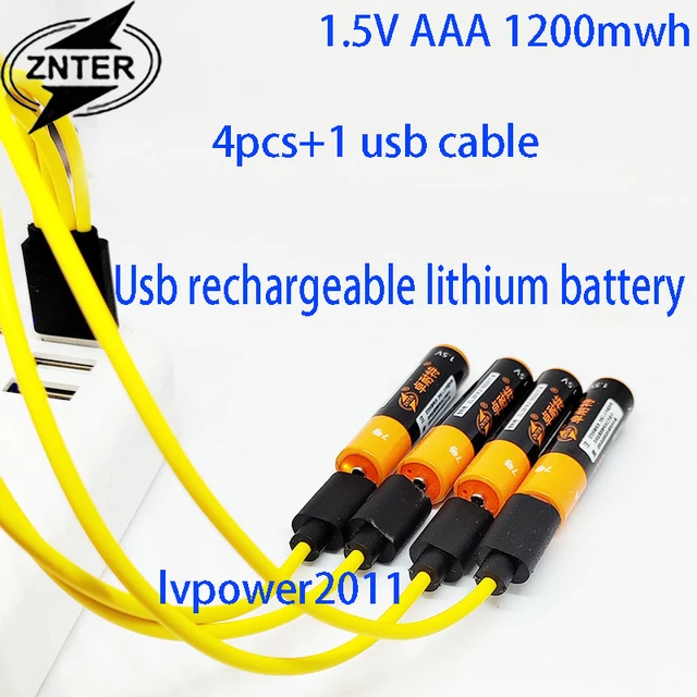 laiphi 1.5V AA 3000mwh li-polymer li-po USB rechargeable lithium li-ion usb  battery USB cable pack Type C charge