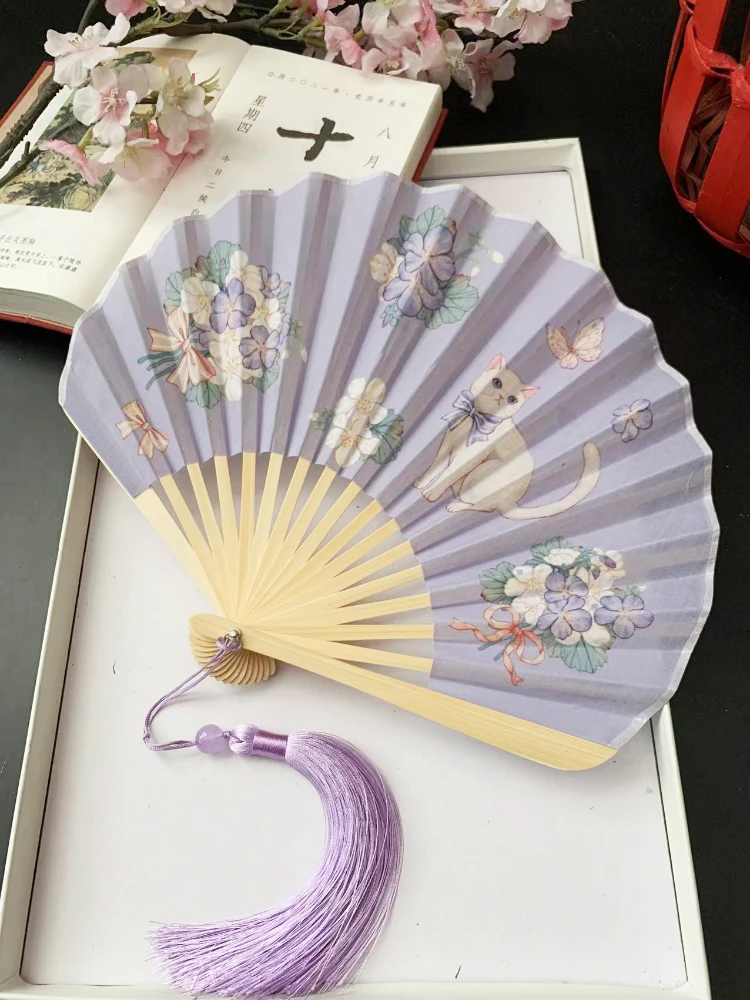 Paper Fans Handheld Foldable Women Floral Folding Women's Miss Flowers Bulk