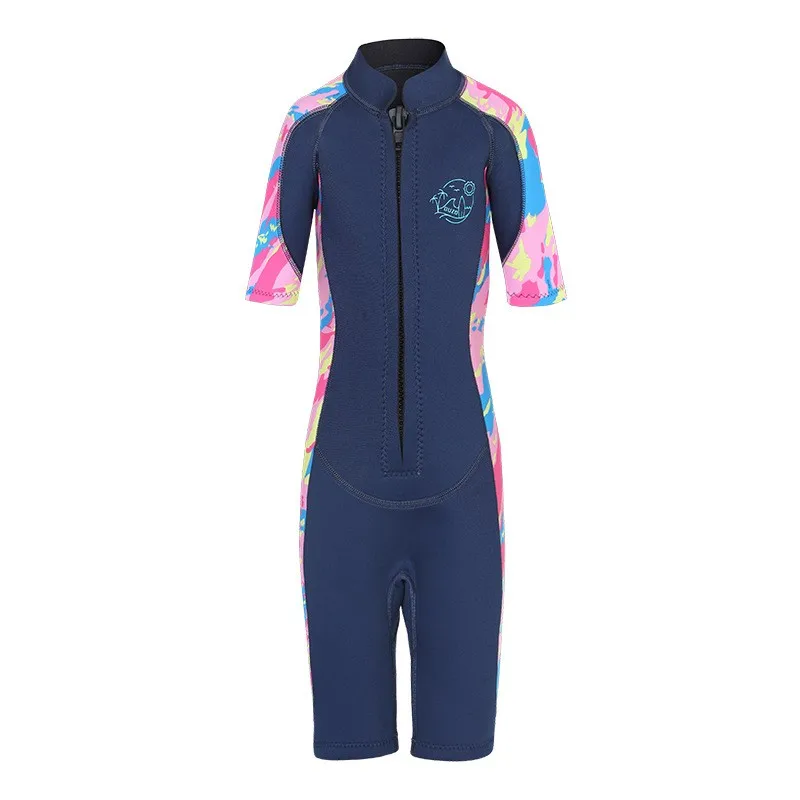 2.5MM Neoprene Children's Wetsuit Short Sleeve One Piece  Diving Suit  Printing Thickened Cold Proof Warm Jellyfish Surfsuit