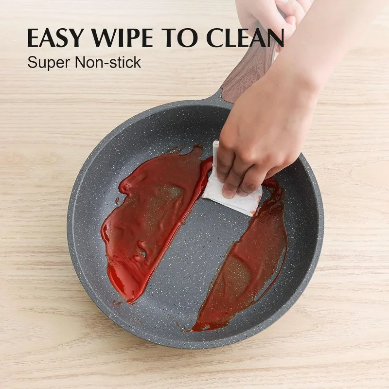 Nonstick Cookware Set 13-Piece, Non Stick Pots and Pans Set with Swiss Granite Coating, Non-toxic Kitchen 5
