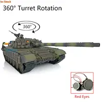 NEW Heng Long Military War RC Tank 1/16 7.0 Russia T72 3939 Red Eyes Wireless Off-road 360° Rotation Electric Army Toys TH20564 1