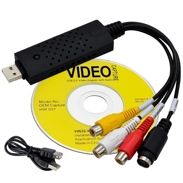 Convertisseur vidéo VHS vers numérique, USB 2.0, carte de capture audio,  boîtier VHS, magnétoscope TV vers convertisseur numérique pour P1 7, 8/10