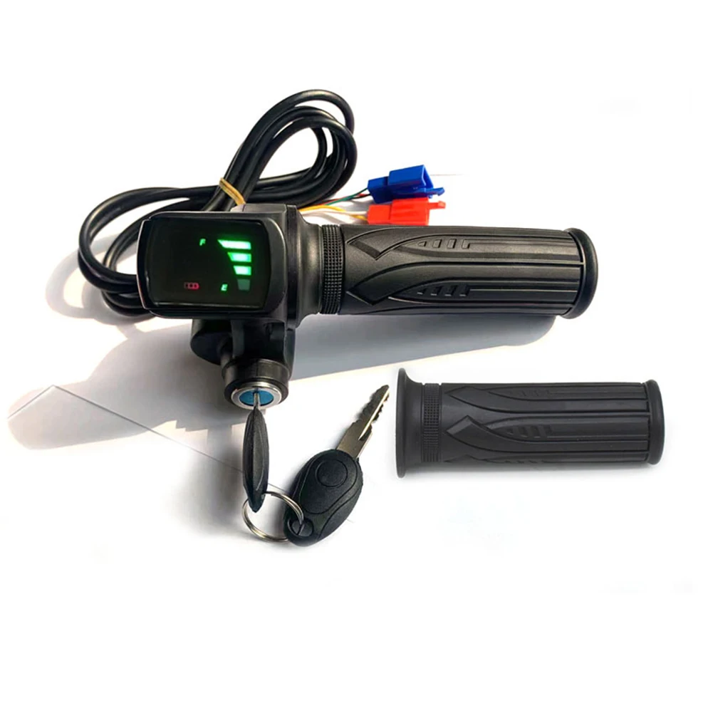 1 Pair 36v/48/60v Electric Bike Scooter Throttle Grip Handlebar With Lock Led Power Display Bicycle Accessories
