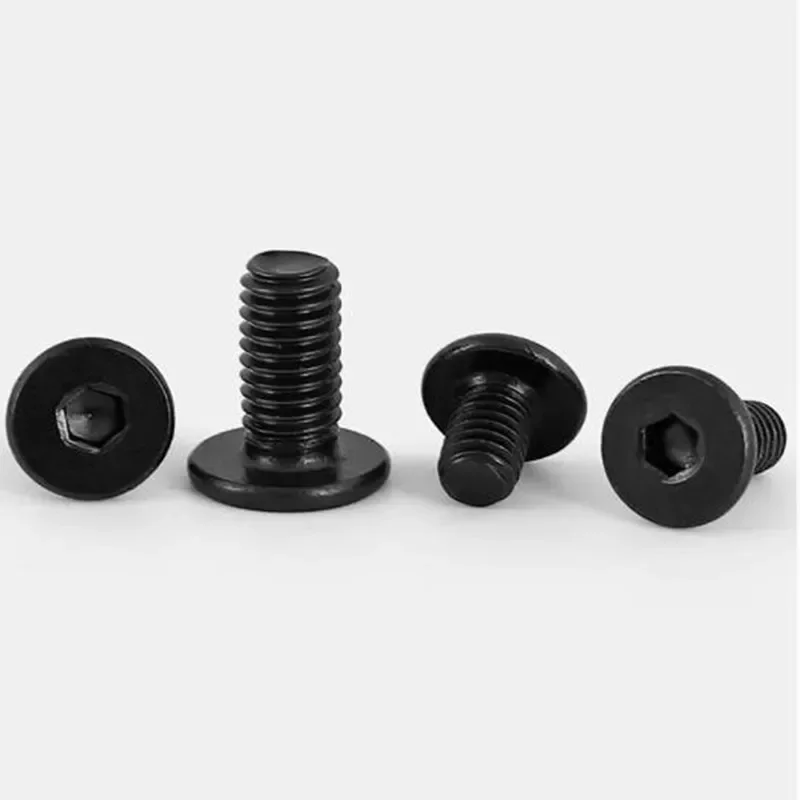 5pcs-50pcs M1.4 M10 CM 검정색 304 스테인레스 스틸 육각 육각형 소켓 초박형 초저 플랫 알렌 캡 헤드 나사 볼트