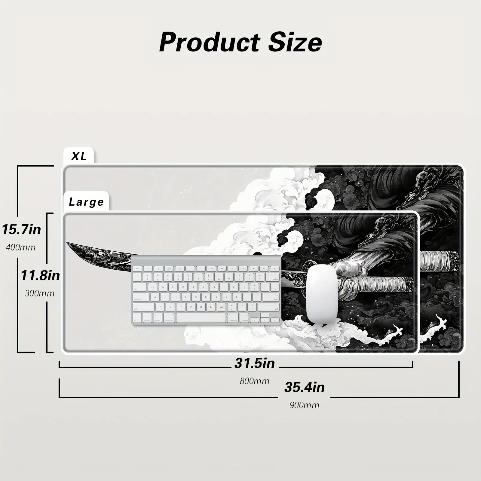 لوحة ماوس ألعاب بتصميم الساموراي الياباني