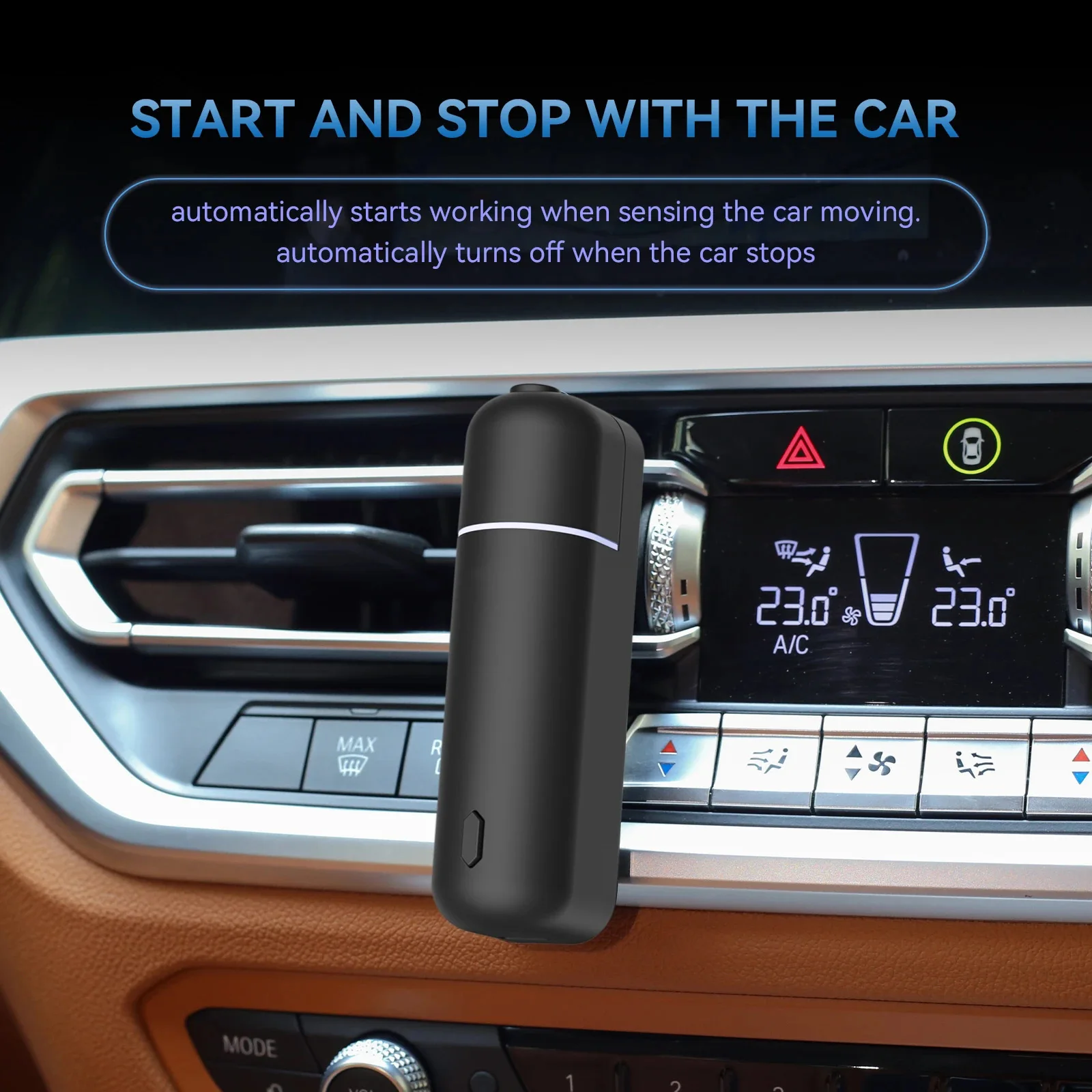 Car Air Freshener Perfume Vent Clip Electric Aroma Diffuser Cordless with 6 Scent Small Portable Gifts Essential Oil Diffuser 2