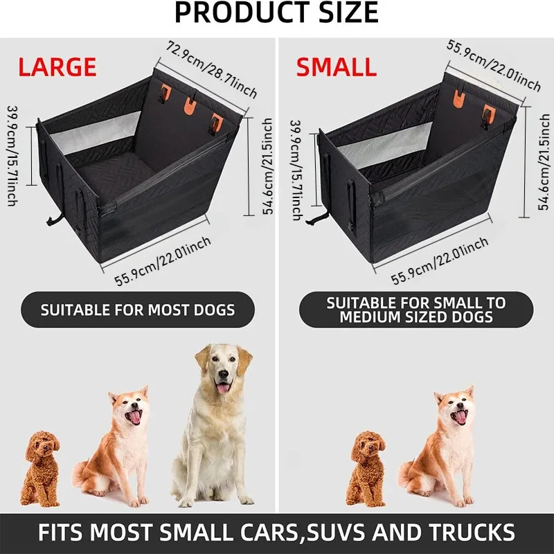 Pet Car Nest Bed Full Coverage Back Seat Hammock Extender for Cars Waterproof Scratchproof with Mesh Pocket for All Size Dogs dog car seat cover