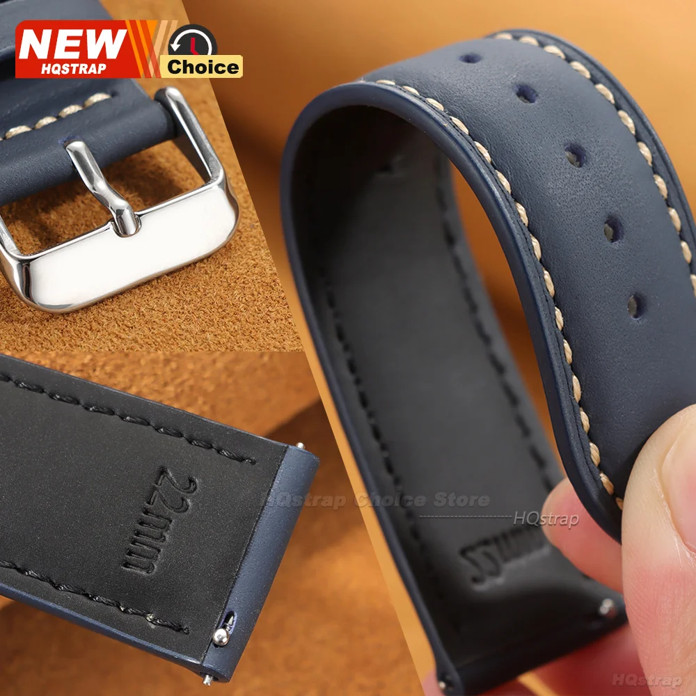 Vintage Matte Leather Smartwatch Strap - Universal Quick Release Bracelet