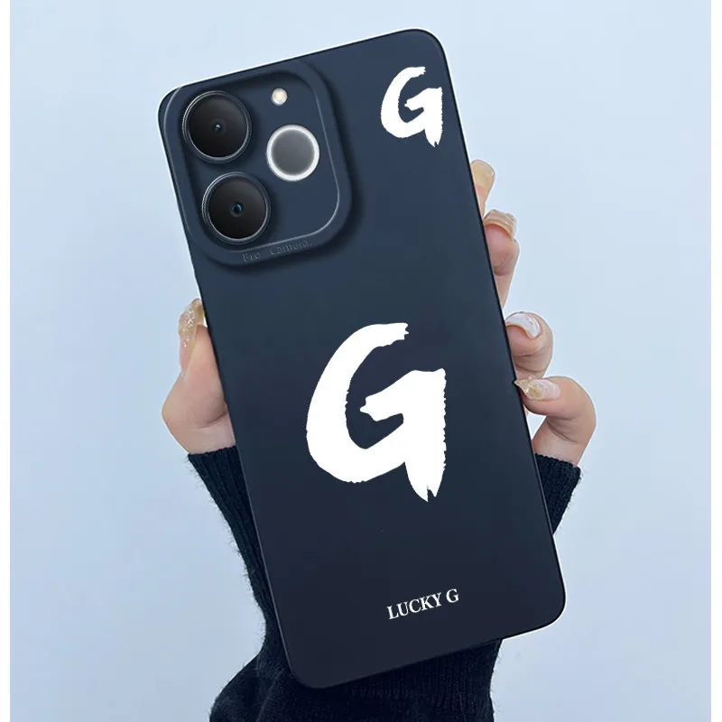 Cute Initial Letters Shockproof Soft Silicone Phone Case Cover Bumper