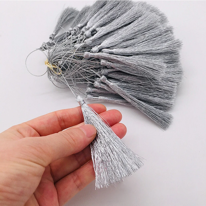 Gold silk Silver Tassels fringe Polyester pendant Bookmark Jewelry Accessories Craft DIY Curtains Clothes Decorative 32PCS tassel fringe,tassel decoration,tassel accessories,tassel trim,mini tassels,bookmark tassels