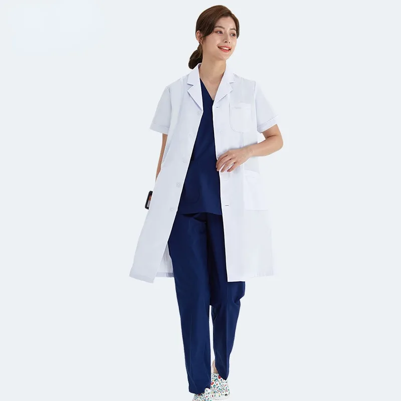 

Unisex White Coat Lab Coat Hospital Doctor Slim Nurse Uniform Spa Uniform Nursing Uniform Scrubs Medical Uniforms Women M-XXL