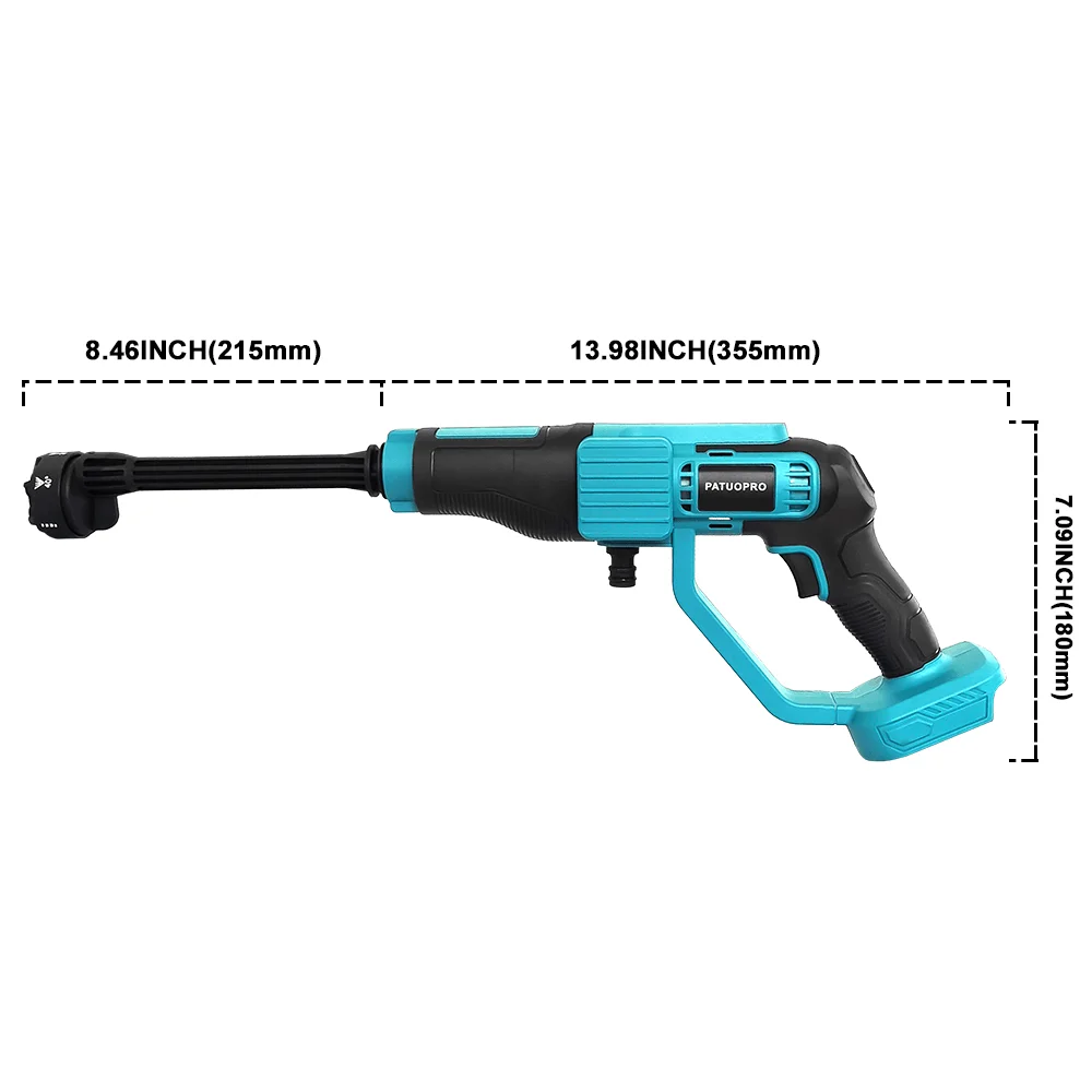 PATUOPRO Cordless High Pressure Washer Adjustable Handheld Car Garden Wash Electric Water Gun Fit Makita 18V Battery(No Battery) 4