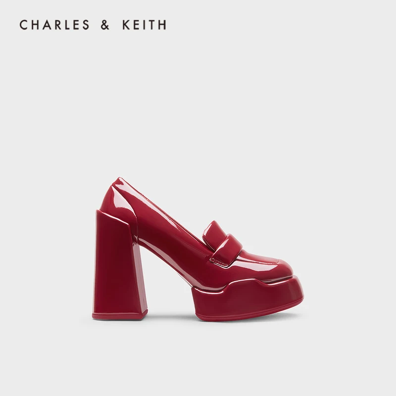 CHARLES＆KEITH New Arrival for Autumn 2022 CK1-60920314women's patent  leather chunky high heel shoes - AliExpress