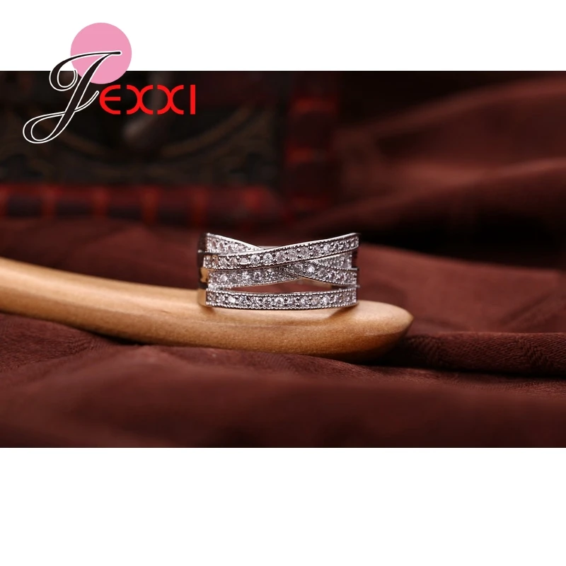 Brand Original 925 Sterling Silver Jewelry Cubic Zircon Crystal Engagement Wedding Rings Brand Fashion Women Anillo Bijoux - 4