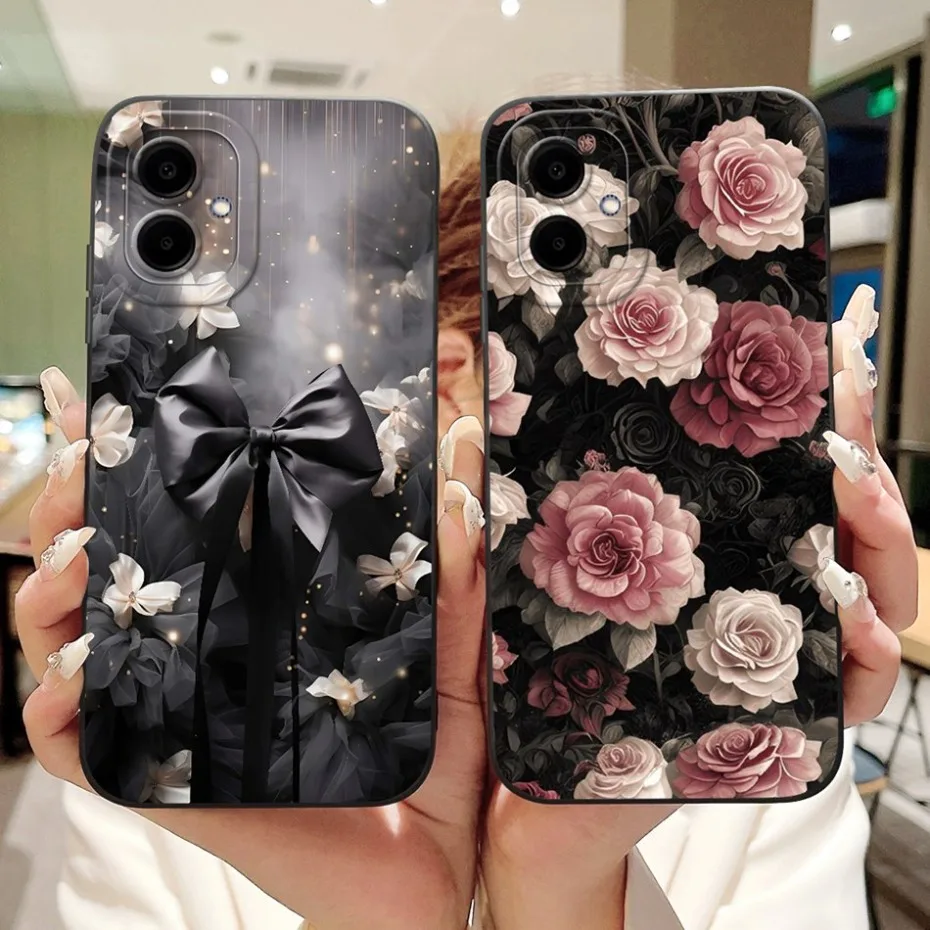 Beautiful Floral Phone Case - Soft Silicone Shockproof Cover with Bumpers