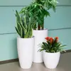 28cm Height Deep Flower Pot Imitation Ceramic Resin Monstera Planter Saucer For Indoor Outdoor Plants Home Garden Office Decor 2