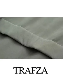 TRAFZA donna 2025 moda invernale peluche con cappuccio ispessito solido Parker cotone femminile High Street casual caldo giacca con tasca con cerniera 1