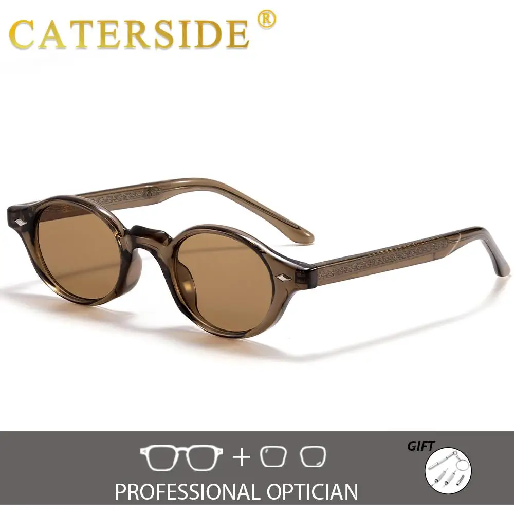CATERSIDE Optische Unisex-Sonnenbrille, hochwertige kleine runde Gläser, verschreibungspflichtige Brillen, vielseitige Lesesonnenbrille, UV400 – Detail 2