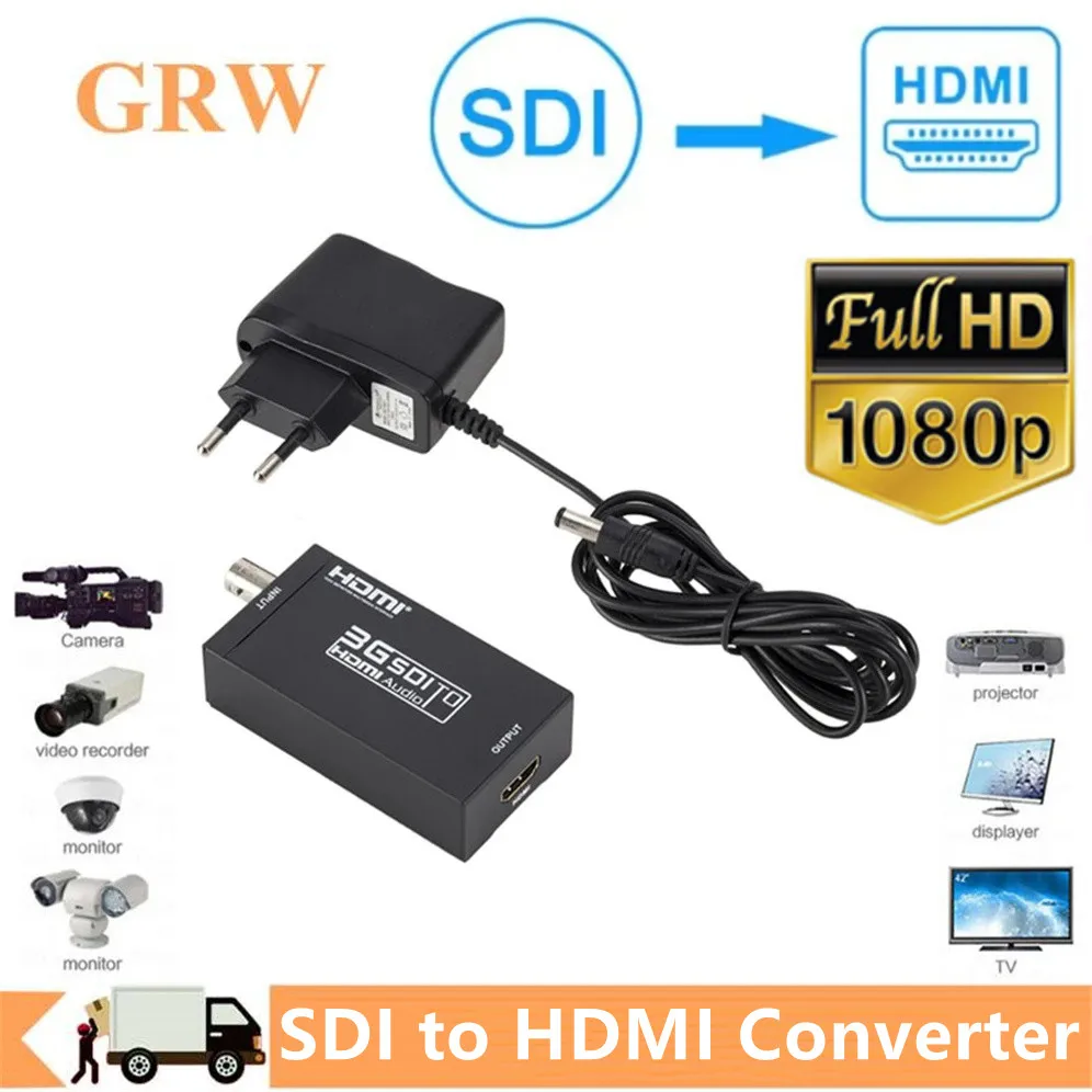 

SDI to HDMI Audio Video Converter BNC to HDMI Adapter HD 3G SDI to HDMI Converter Adapter With DC 5V Adapter for Monitor HDTV