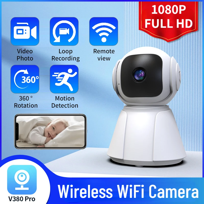 

1080P HD WiFi Smart Home Monitoring Night Vision Remote Viewing 360 ° Smart Camera Mobile App Motion Detection Monitoring Camera