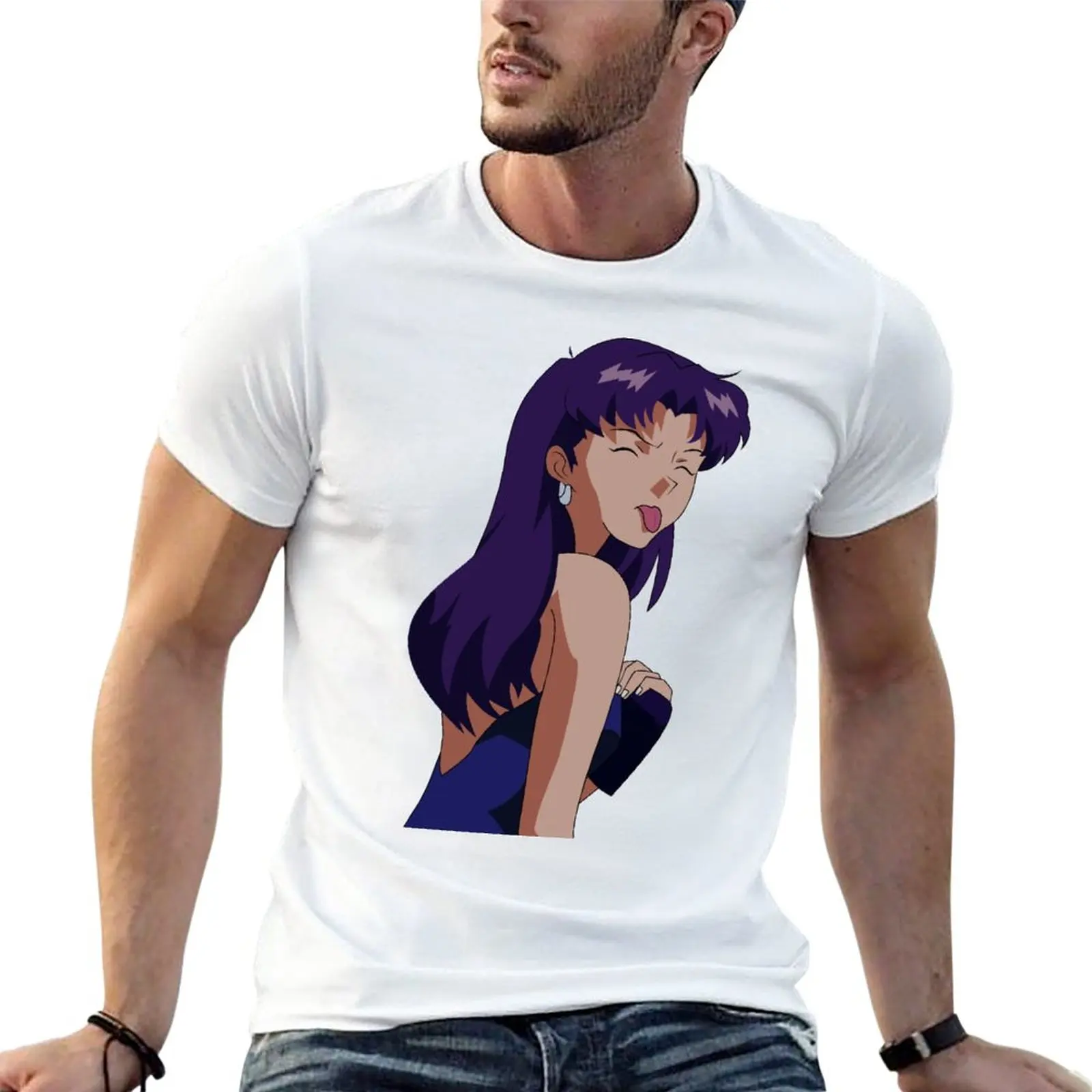 

New Misato sticking out his tongue T-Shirt shirts graphic tees sports fan t-shirts men t shirts