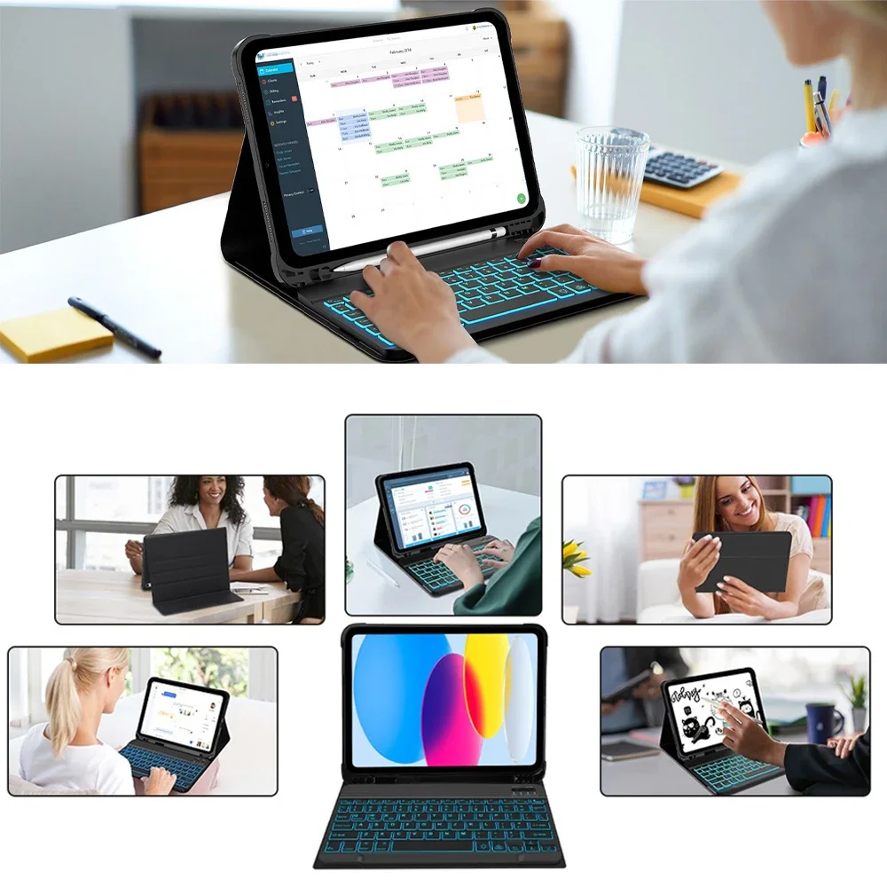 Premium Removable Keyboard Case for Tablets - 11 Inch-Compatible Cover