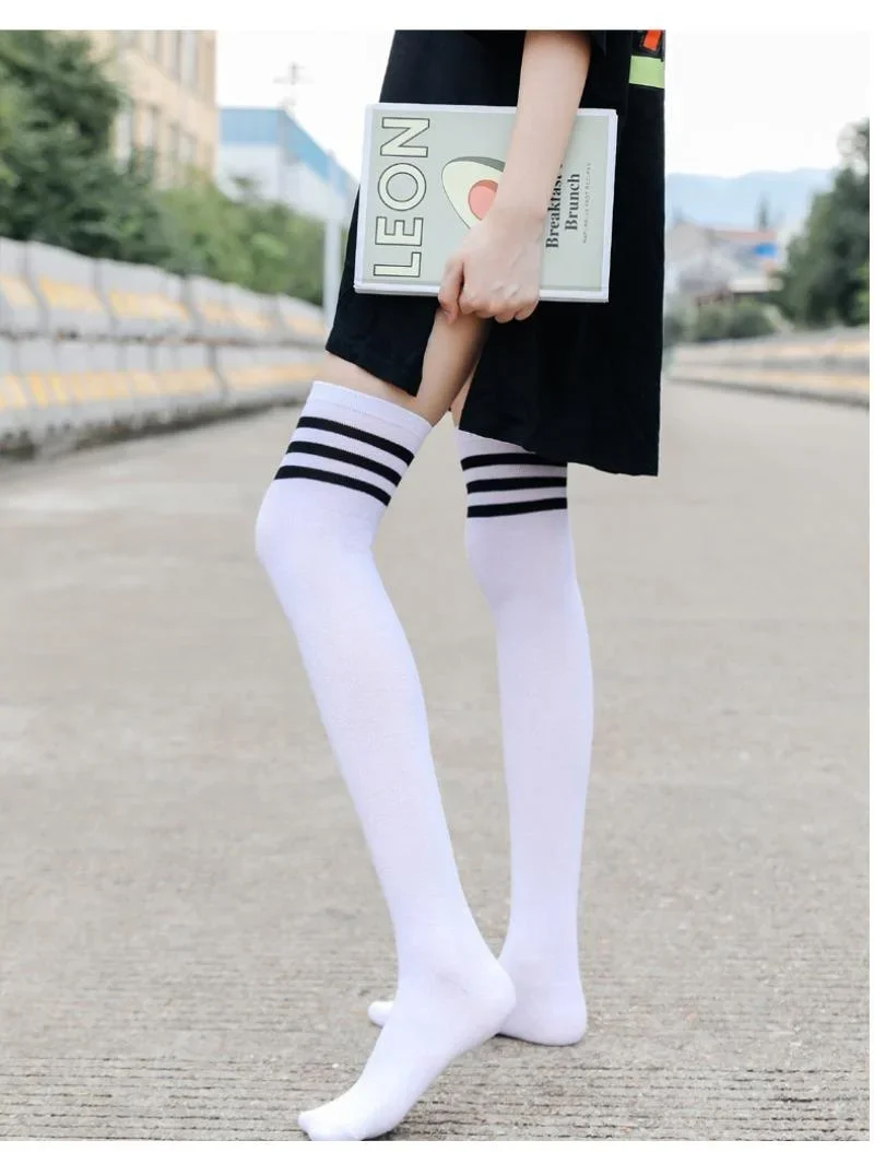 Description Picture 4 of itemWomen Thigh High Socks Striped Over The Knee Socks Long Knee High Socks for Women Knee High Socks Thigh High Socks