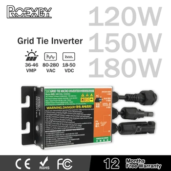 ระบบเนคไท180W 120W 150W MPPT ไมโครอินเวอร์เตอร์ระเบียงระบบผูกกริด PV สำหรับใช้ในบ้าน AC110V-240V อินพุตพลังงานแสงอาทิตย์ DC10.8-30V 1