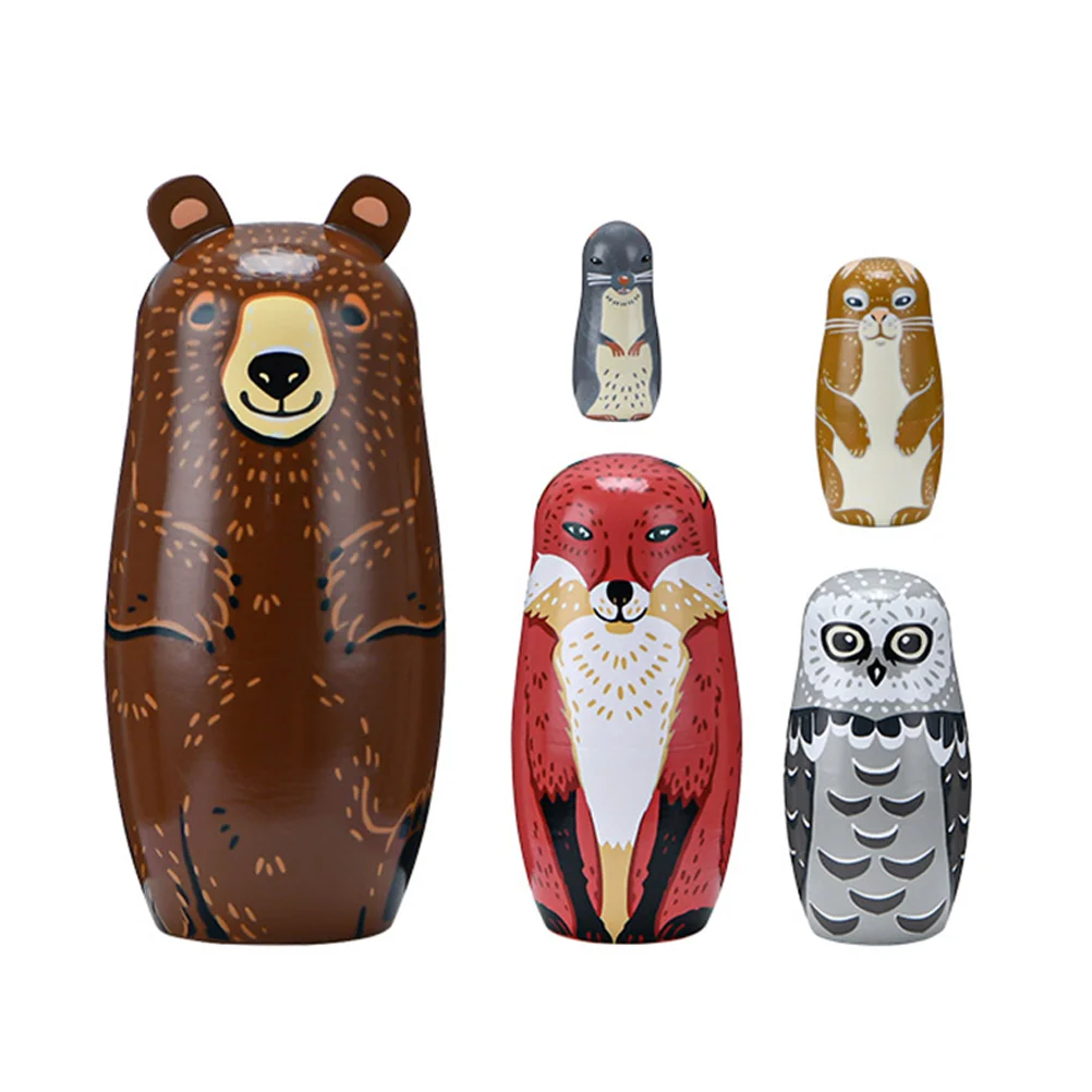 

Russian Handmade Wooden Panda Nesting Dolls Matryoshka Toy Children Gift Desktop Accessory