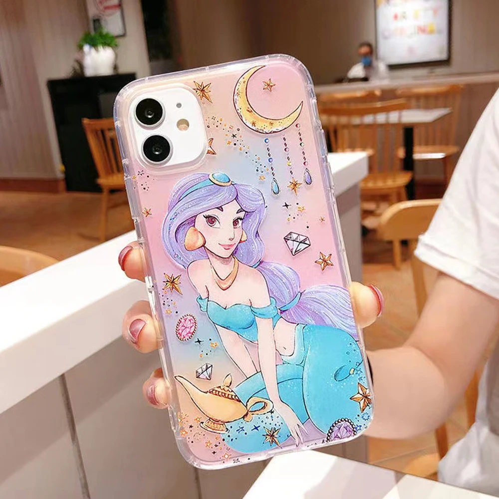 Disney Princess Mermaid Ariel Phone Cases For iPhone 13 12 11 Pro Max XR XS MAX 8 X 7 SE2 Soft Shell Reflective IMD Back Cover iphone 13 pro max case