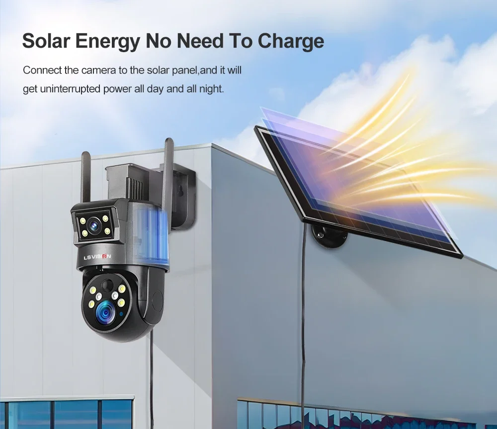 4K 8MP UBOX Solar Camera 4G SIM/WiFi 20XOptical Zoom 2-Screens Sloar Battery IP