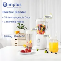 Simplus 1.25L Multi-function Food Processor Blender 3 Blending Modes 3 Interchangeable Cups Travel Cup Mason Cup, Juicer blender 1