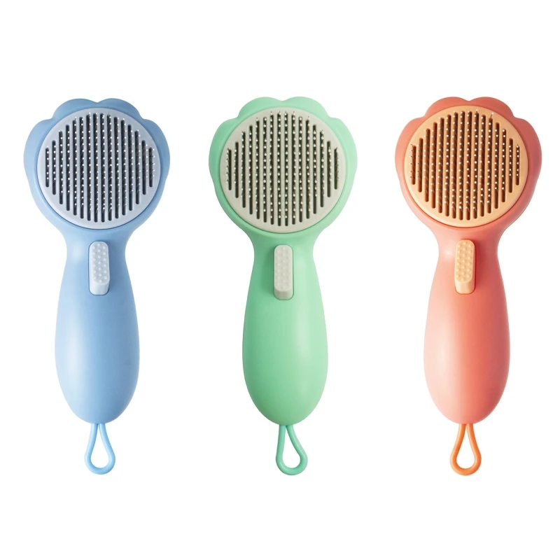 

Pet Brush Self Cleaning Slickers Comb Curved Steel Needle for All Dogs Cats