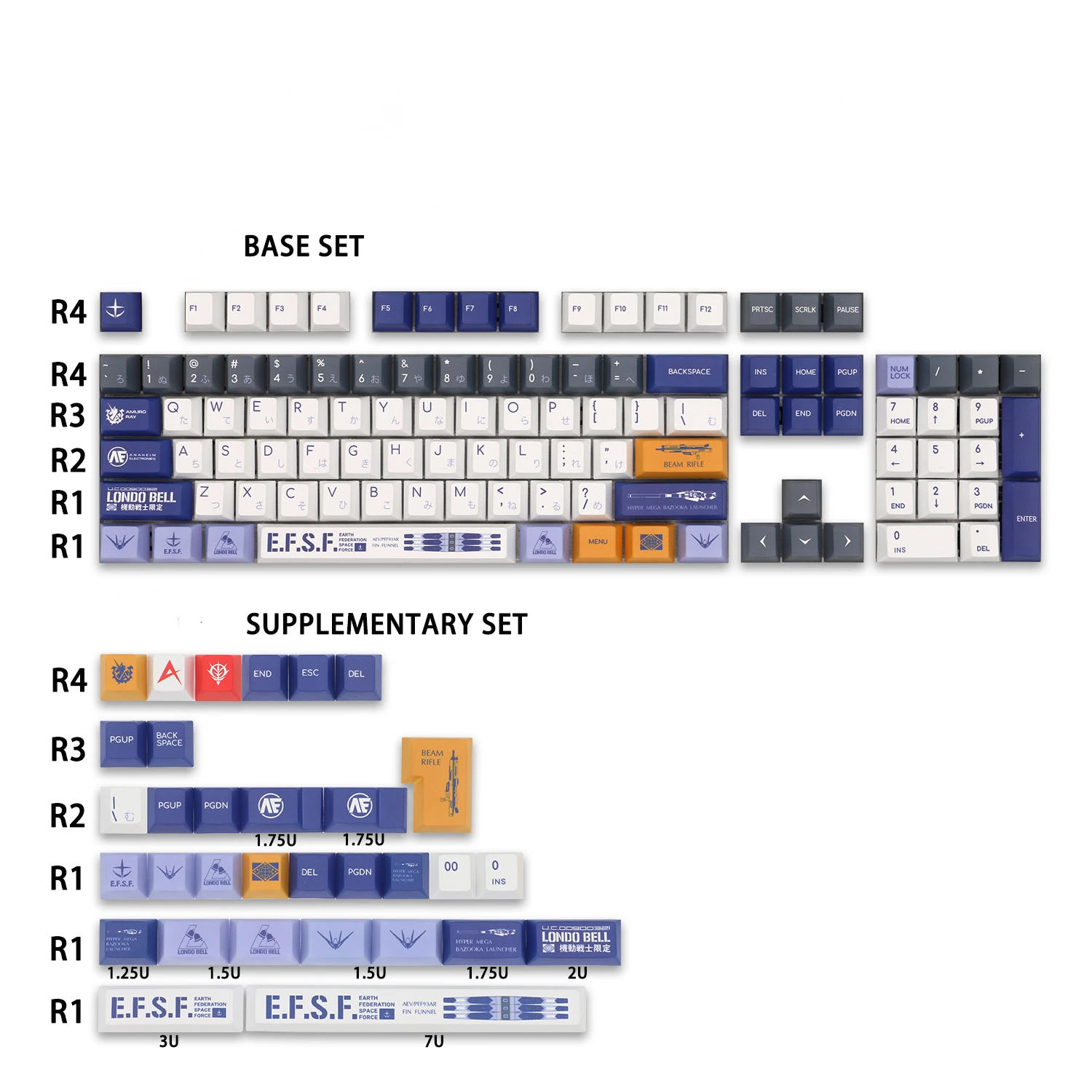 Oi-ge Gundam Tema Estilo Pbt Key Cap Perfil Cereja para Interruptor mx Teclado Mecânico Jogo Faça Você Mesmo Presentes Personalizados Conjunto de 136 Chaves