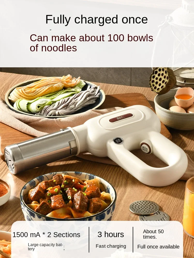 Electric Noodle & Pasta Maker High-Efficiency Stainless Steel Fully Automatic Handheld Noodle Maker with Dough Kneading Function