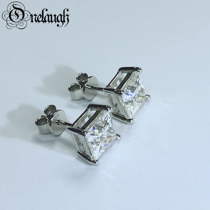 Onelaugh Real 1.2-4 Carati Moissanite Stud Orecchino Per Donna Uomo Solid 925 Sterling Silver Solitaire Diamond Orecchini Gioielleria Raffinata
