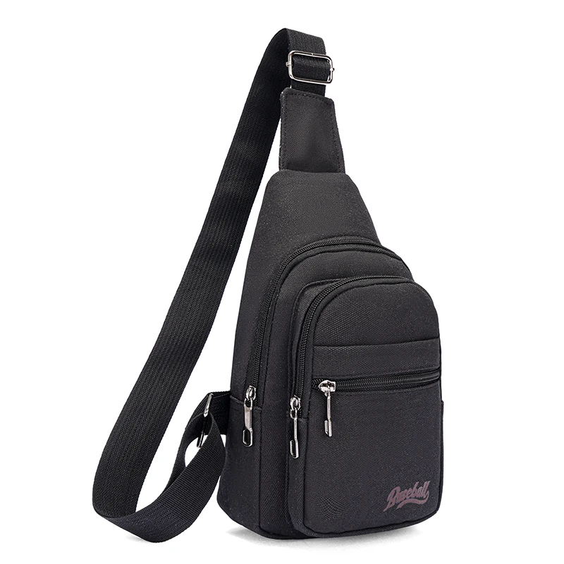 Chest Bag Men Canvas Large Capacity Casual Sling Shoulder Bag for Sports Outdoor Travel Hiking Daily Commute Casual Use