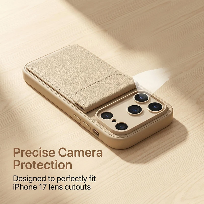 Sleek and Durable Synthetic Leather Clip-On Phone Case