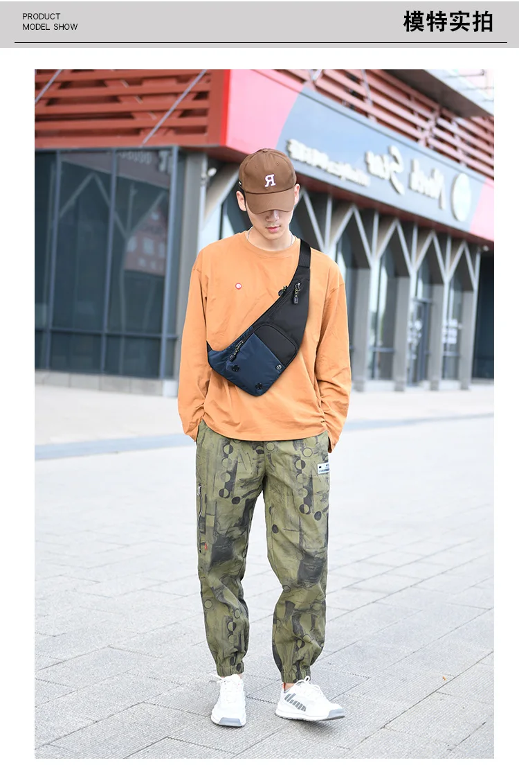 Men‘s New Trendy Casual Shoulder Bag Leisure Travel Sports Outdoor Pack Messenger Crossbody Sling Chest Bag Pack for Male Female