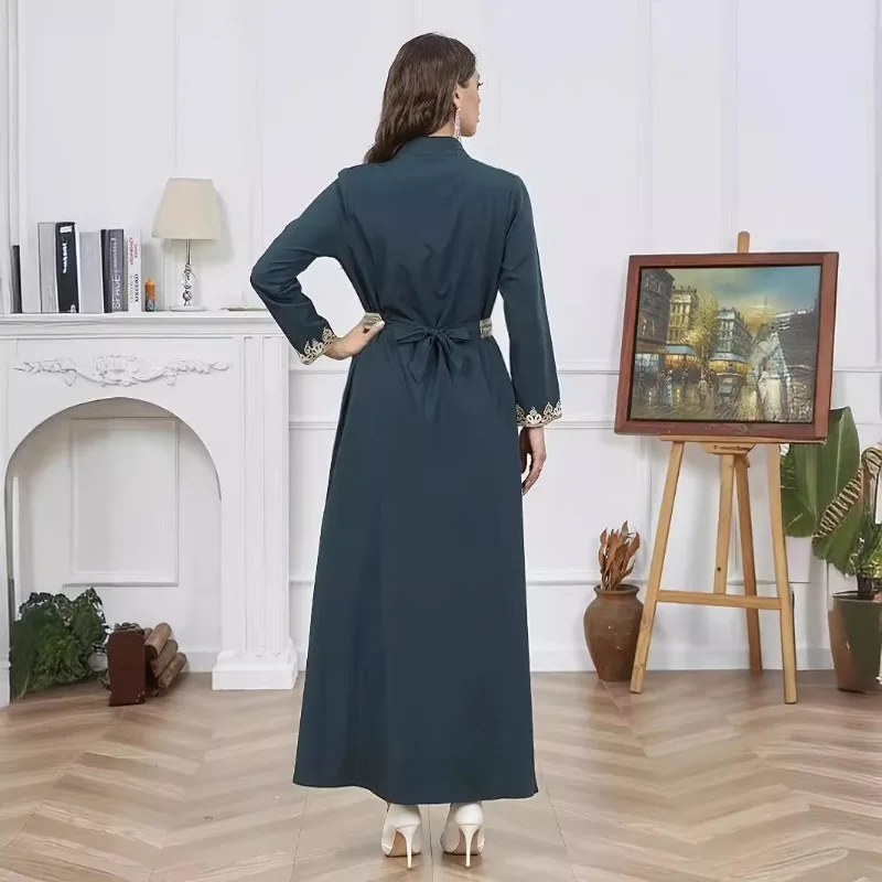 New Middle East Muslim Women's Wear Elegant Two-Piece Long Dress Lace Fashion Robe abaya  muslim dress  dresses