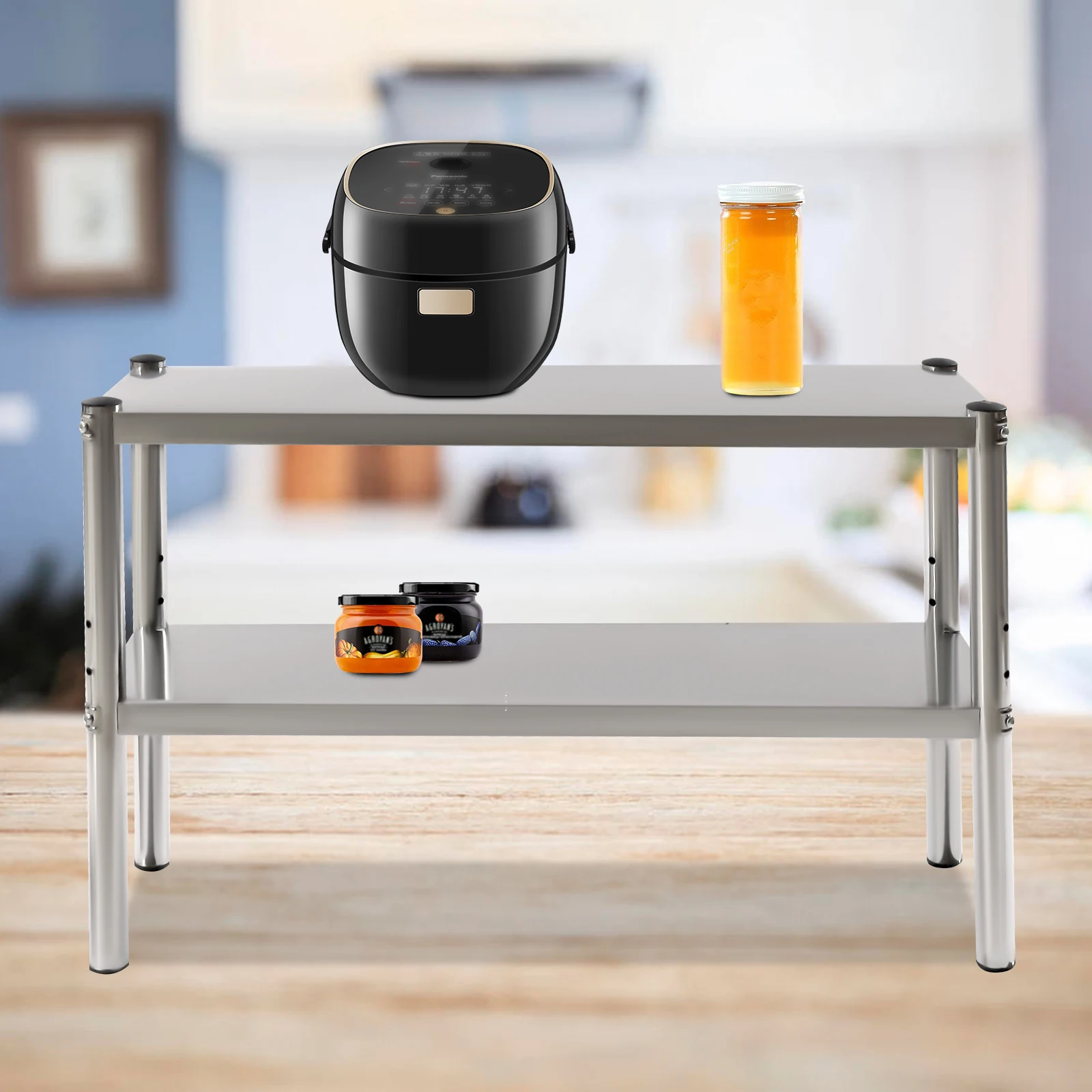 Tabletop Two Levels Of Storage Space Adjustable Shelf For Prep Table 12x36 Inch
