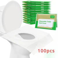 100PCS Disposable Toilet Seat Cover Portable Travel Camping Hotel Bathroom Degradable Waterproof Toilet Mat Accessories 1