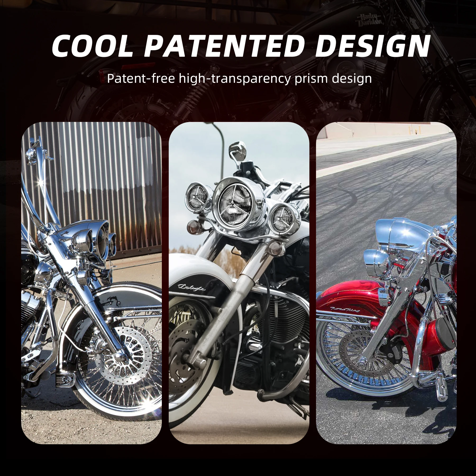 7" Chopper Bobber Harley Lucas Tri Bar Bullet Headlight trim Rim Cover motorcycle accessories