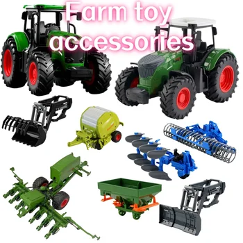 Trattore Agricolo Inerziale 1:24 con Accessori Rimovibili, Giocattolo per Bambini da Esterno, Regalo Perfetto per le Feste
