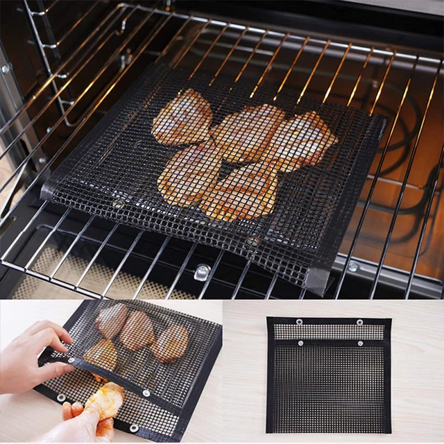 Nem Tapadó Hálógrill Táska Grill Szőnyeg Újrafelhasználható Bbq Zöldség Hús Főző Tasak Hőálló Kiegészítők Szerszámok - Image 4