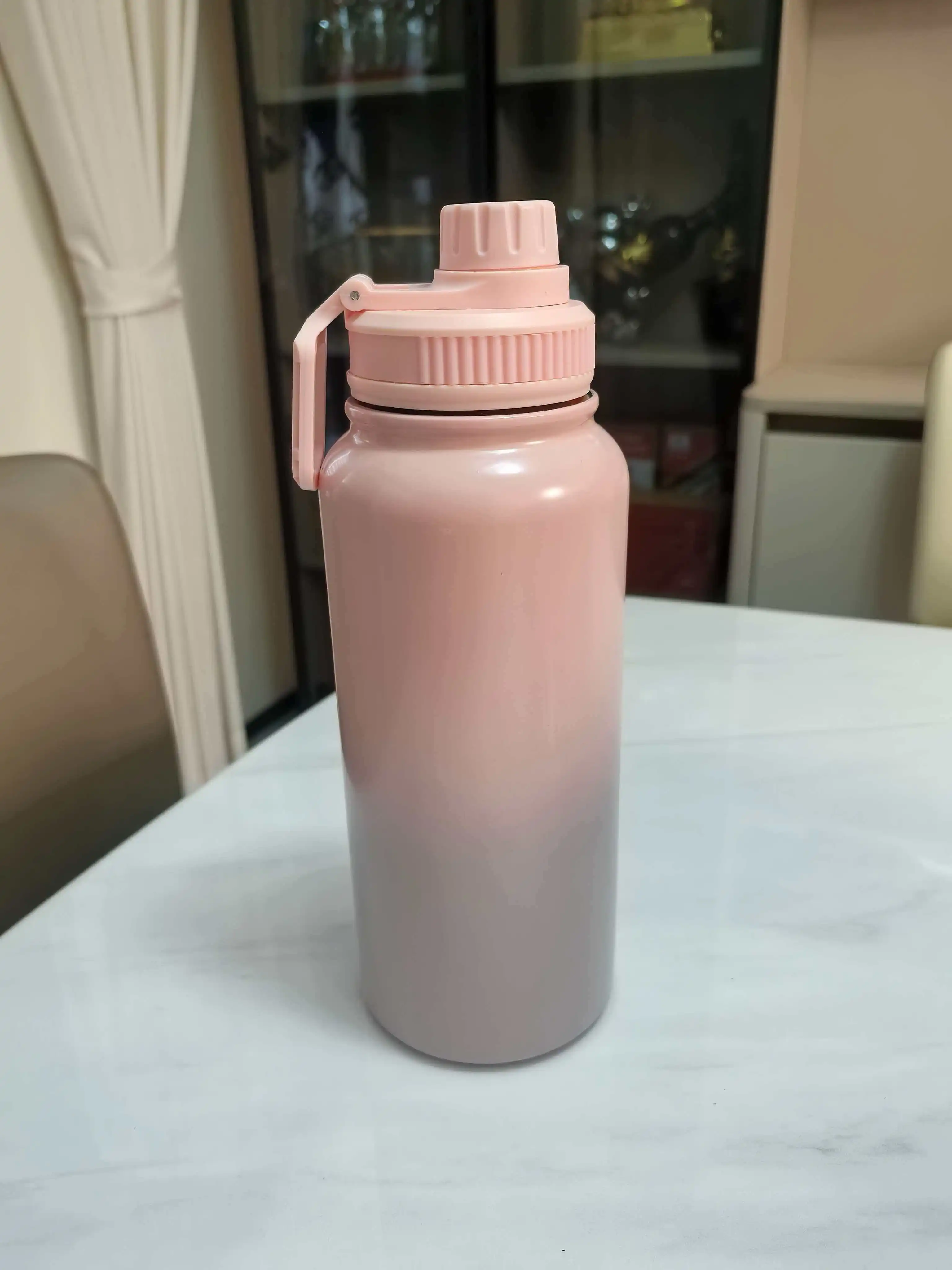 그라데이션 컬러 아웃도어 진공 단열 워터 보틀 304 스테인리스 스틸 대용량 스..