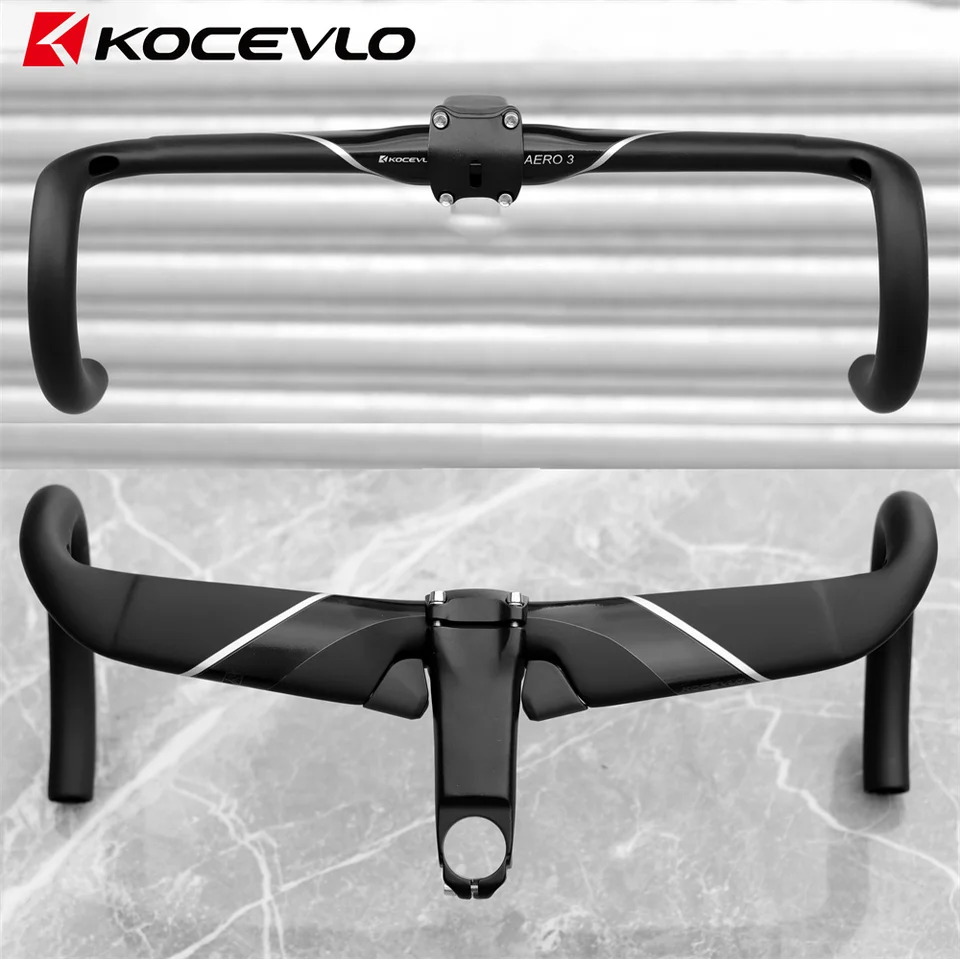 KOCEVLO エアロハンドル Kocevlo-エアロ3カーボンファイバー自転車ハンドルバー,抵抗を