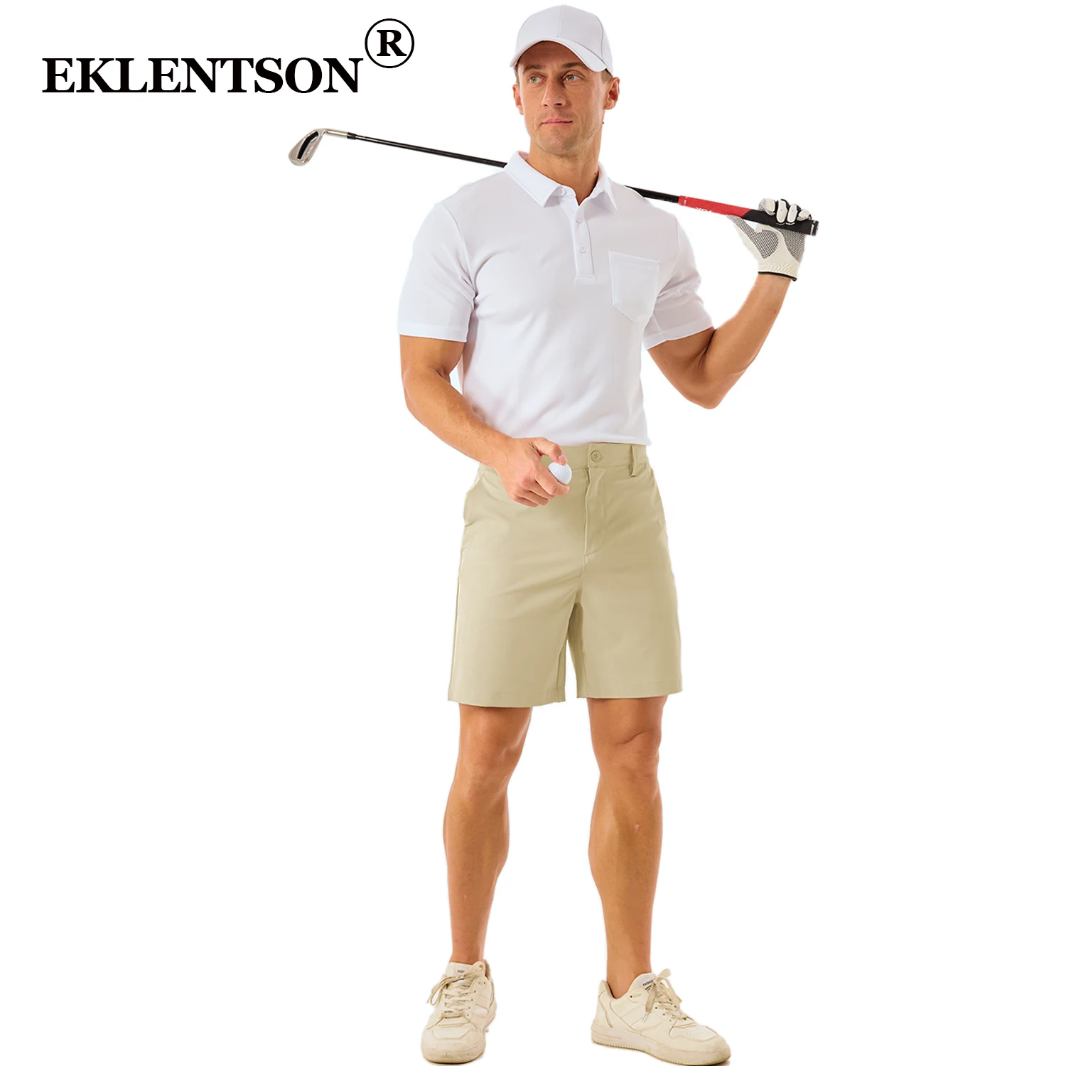 EKLENTSON 남성용 골프 반바지 7인치 경량 속건성 운동 캐주얼 멀티 포켓 작업 여름 성능 하이킹 반바지